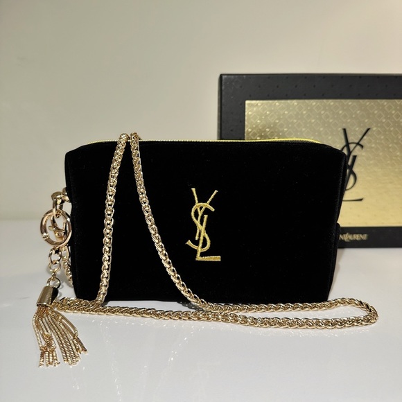 ⭐️YSL Luxury Black Velvet Cosmetic Pouch Bag⭐️